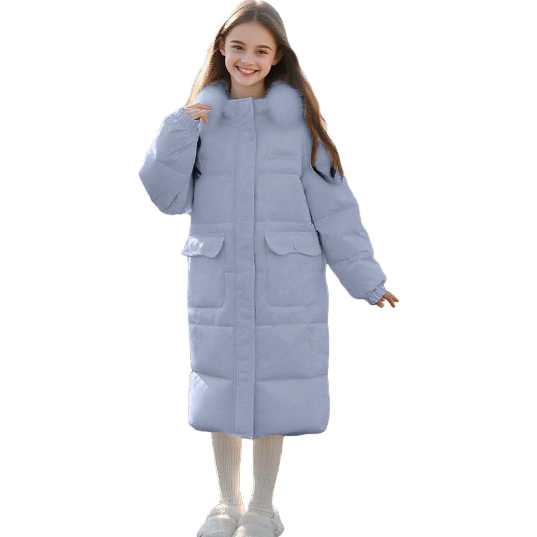 Chaqueta de invierno para niñas con capucha y cremallera