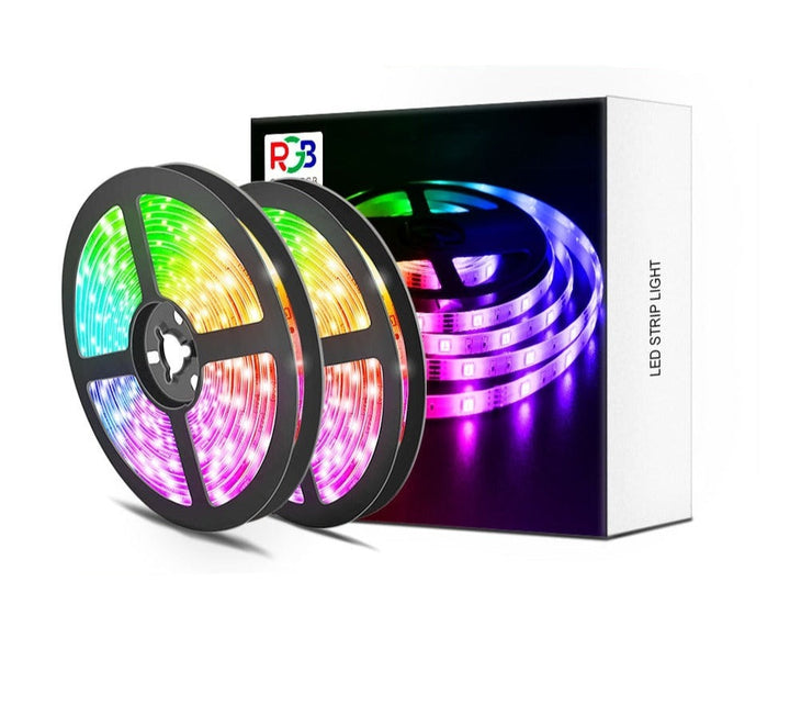 10m smart LED-list med RGB-belysning för hemmet, app- & fjärrkontroll. Flexibel dekorationsbelysning.