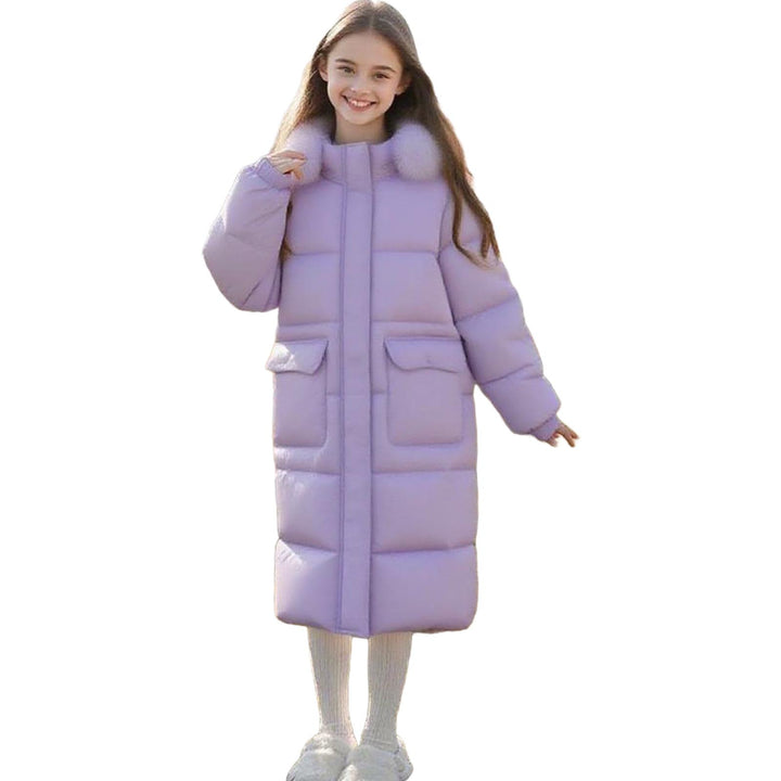 Chaqueta de invierno para niñas con capucha y cremallera