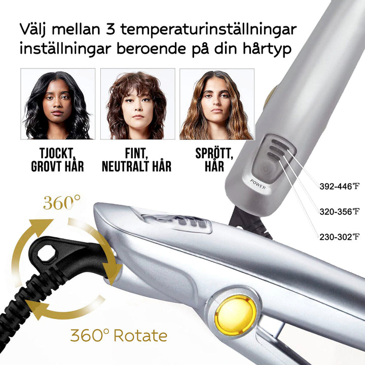 Modern hårstyler 2-i-1. Jonisk teknik för glänsande, frissfritt hår, perfekt för alla looks.