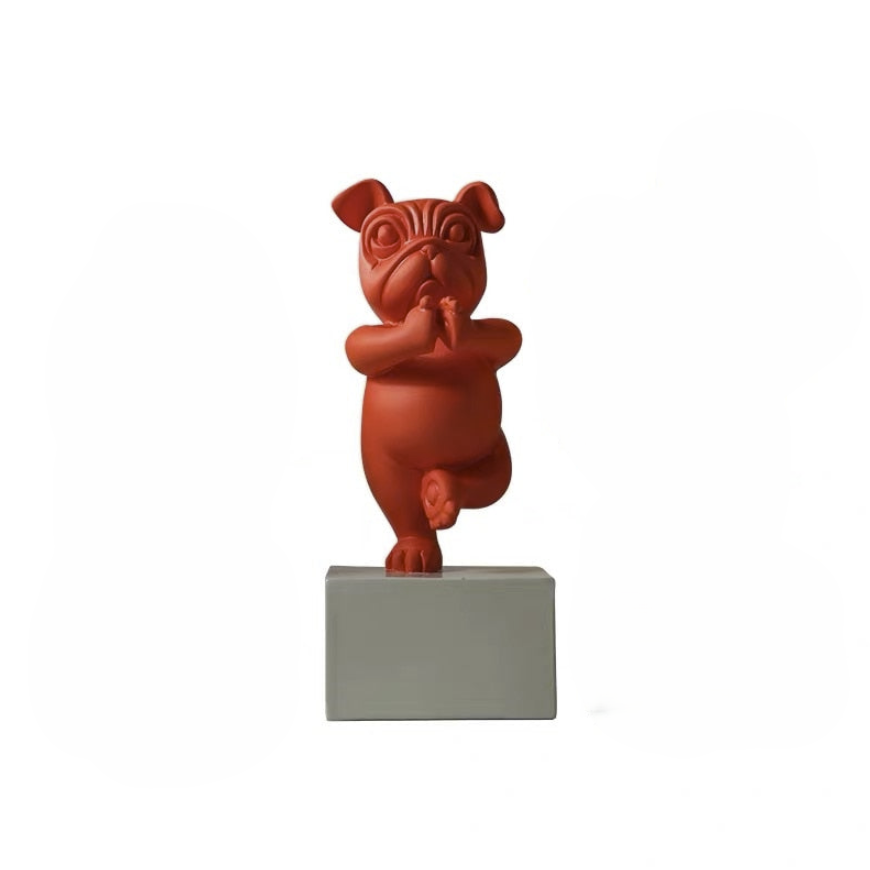 Unik Yoga Bulldog Figur – Charmig Inredningsdetalj