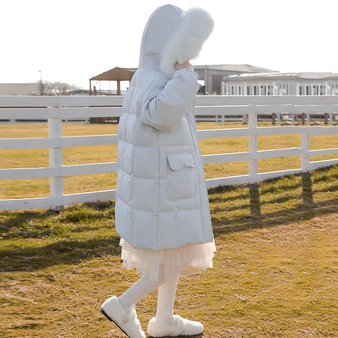 Chaqueta de invierno para niñas con capucha y cremallera