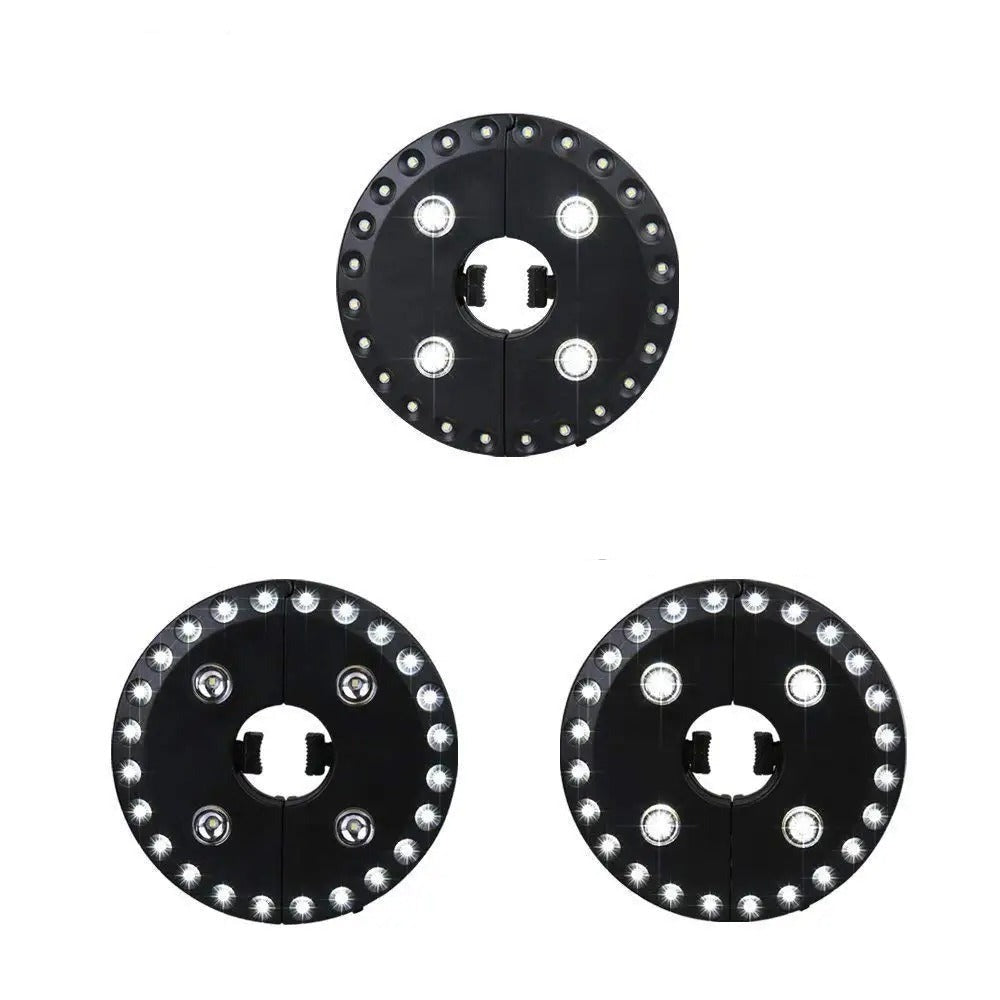 Batteridriven LED-paraplybelysning med 28 LED-lampor. Idealisk för mysig uteplats & camping.