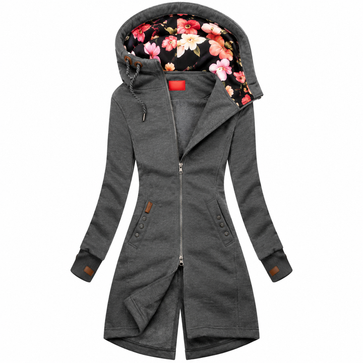 Chubasquero de mujer con capucha y estampado floral