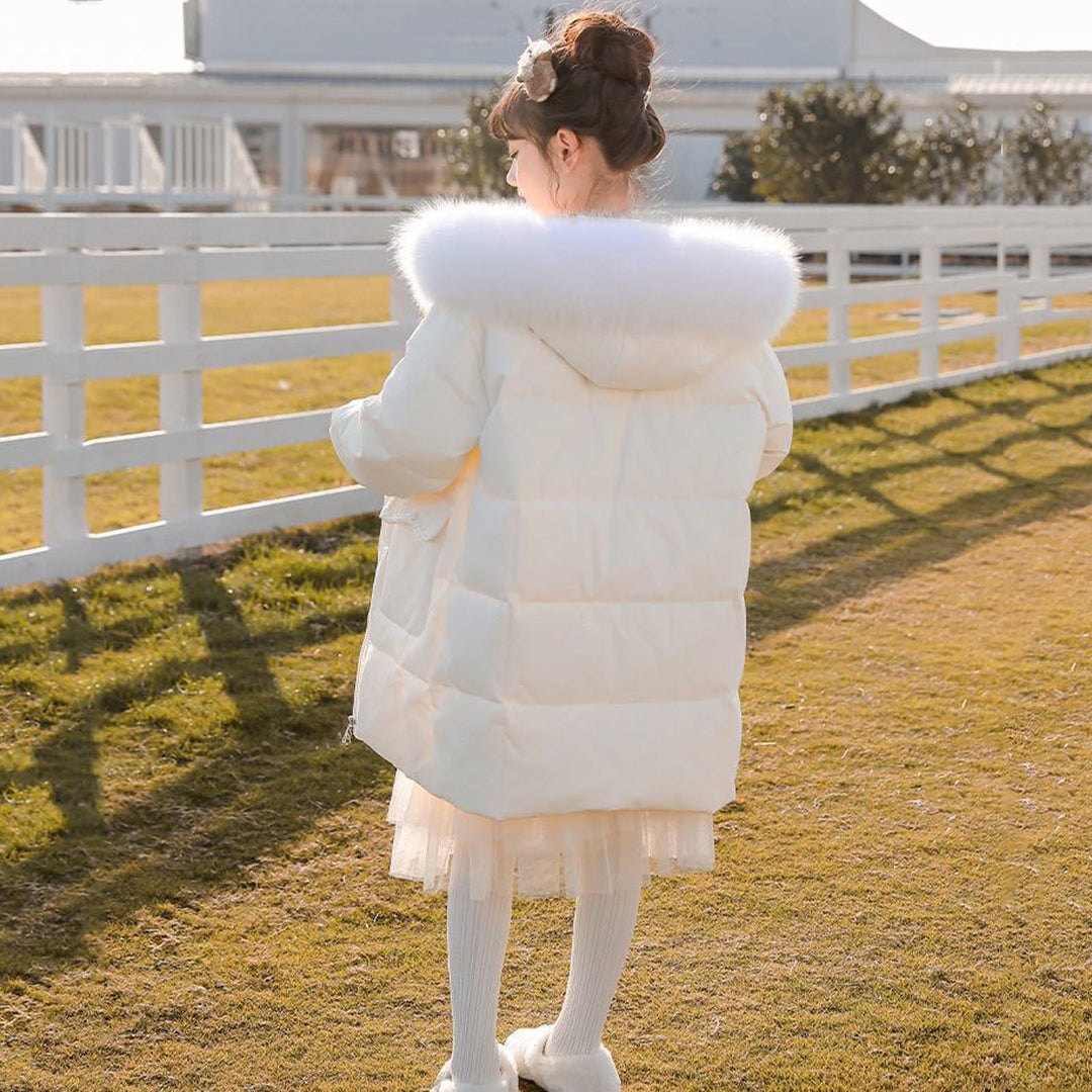 Chaqueta de invierno para niñas con capucha y cremallera