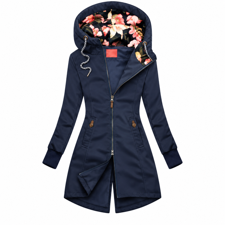 Chubasquero de mujer con capucha y estampado floral