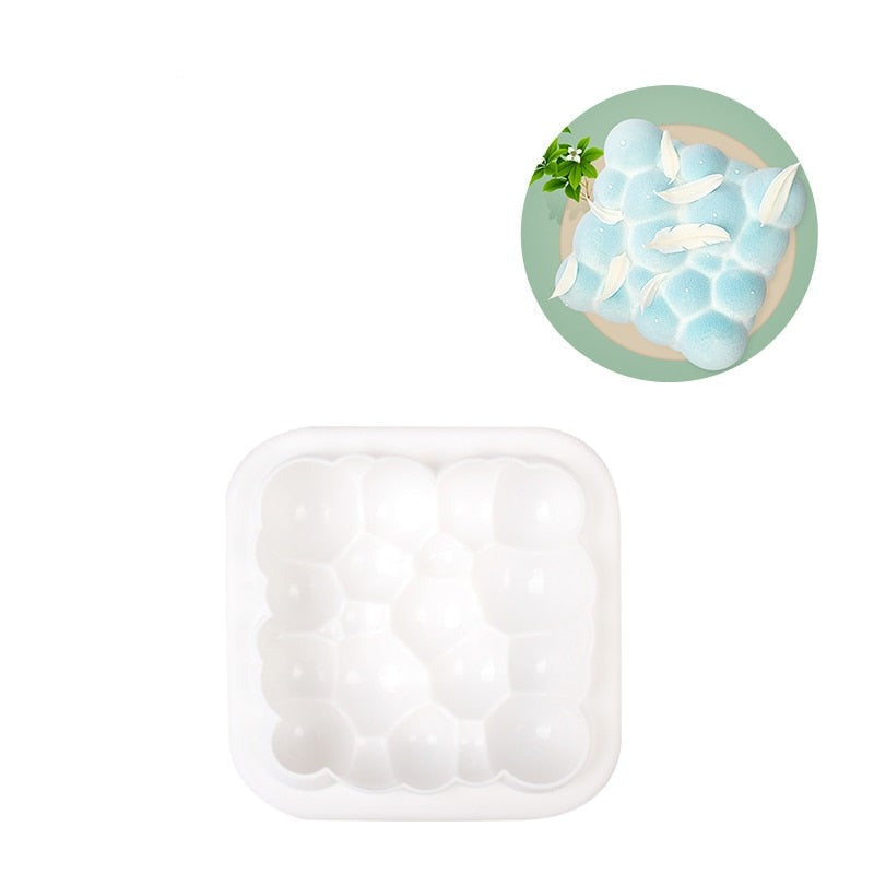 Flexibel non-stick 3D silikonform för eleganta moussetårtor och desserter, lätt att rengöra