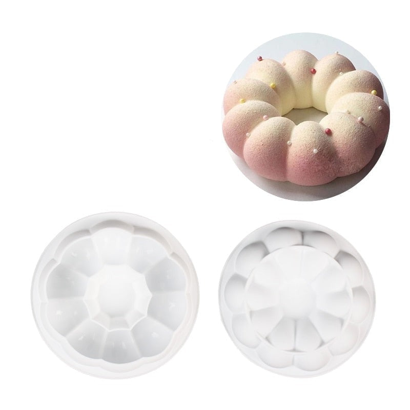 Elegant 3D silikonform för att skapa unika moussekreationer och desserter, kökstillbehör