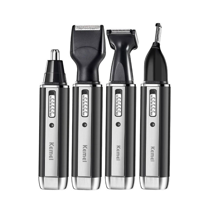 4-i-1 elektrisk hårtrimmer för män, skägg, näsa, öron och ansiktshår. Uppladdningsbar för grooming.