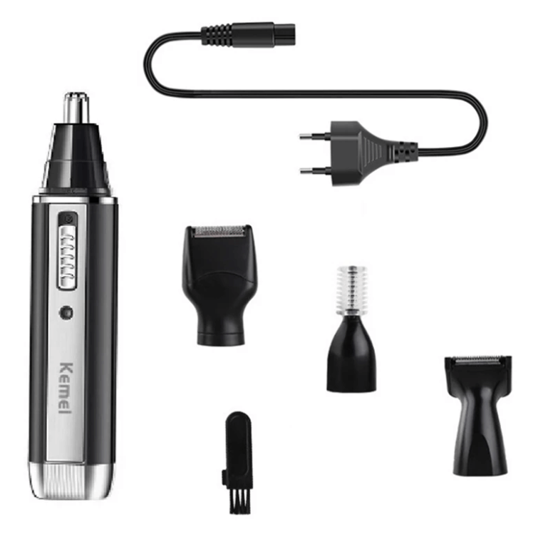 Elektrisk 4-i-1 trimmer för optimal grooming: skägg, näshår, öronhår och ansiktshår. Precision för män.