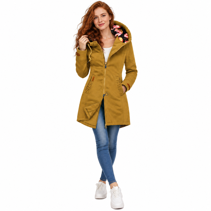 Chubasquero de mujer con capucha y estampado floral