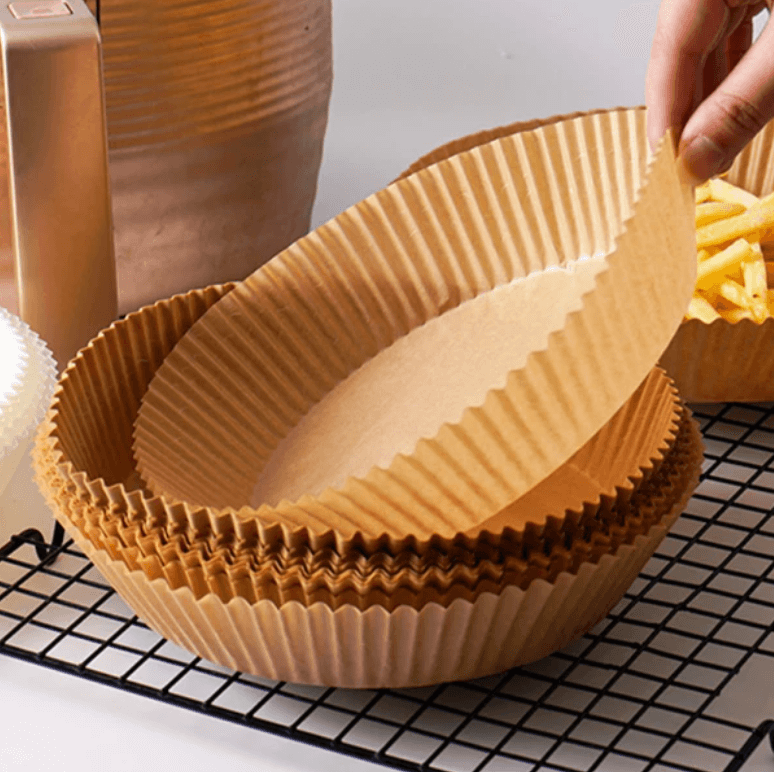 50-pack airfryer bakplåtspapper, diameter 20 cm, non-stick