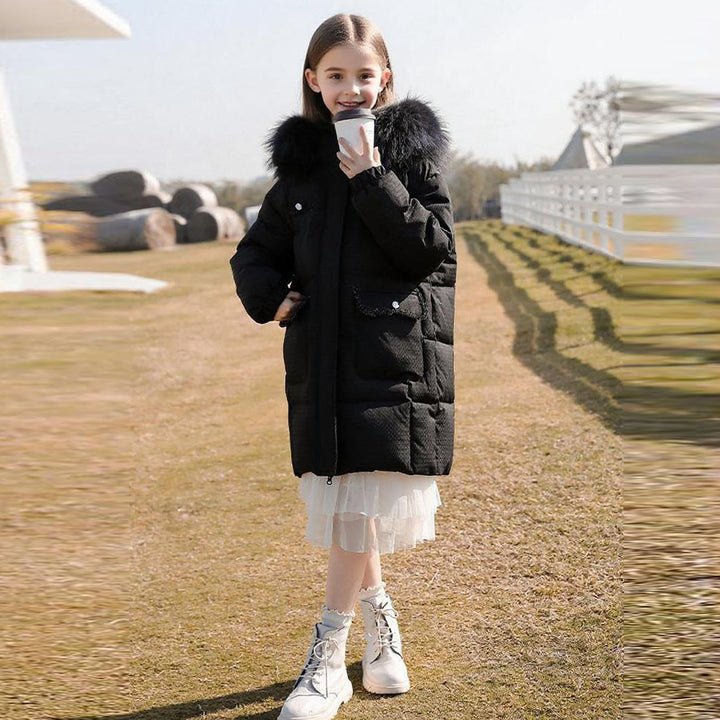 Chaqueta de invierno para niñas con capucha y cremallera