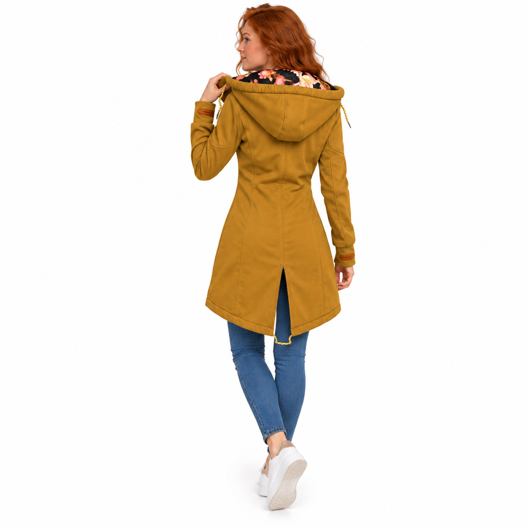Chubasquero de mujer con capucha y estampado floral