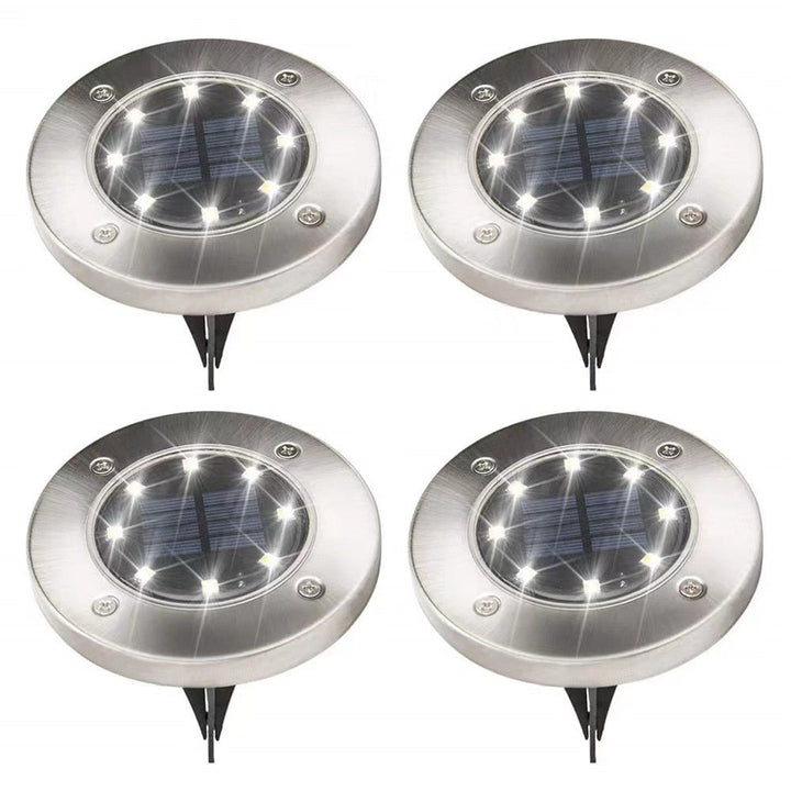 8 LED solcellslampor för trädgård, elegant utomhusbelysning, energisnål markbelysning för gångväg och uteplats.