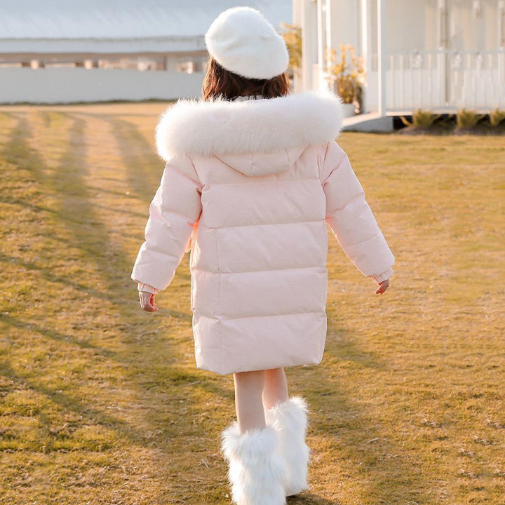 Chaqueta de invierno para niñas con capucha y cremallera