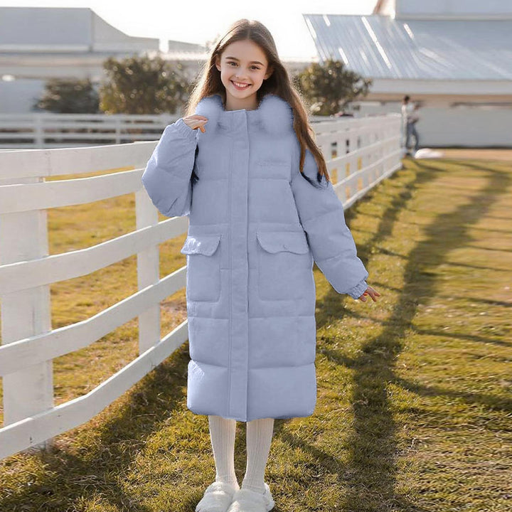 Chaqueta de invierno para niñas con capucha y cremallera