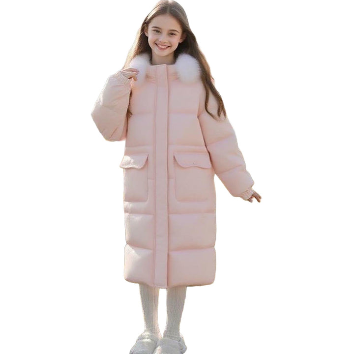 Chaqueta de invierno para niñas con capucha y cremallera