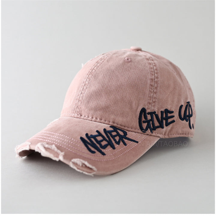 Unisex Distressed Denim Basebollkeps med Broderi