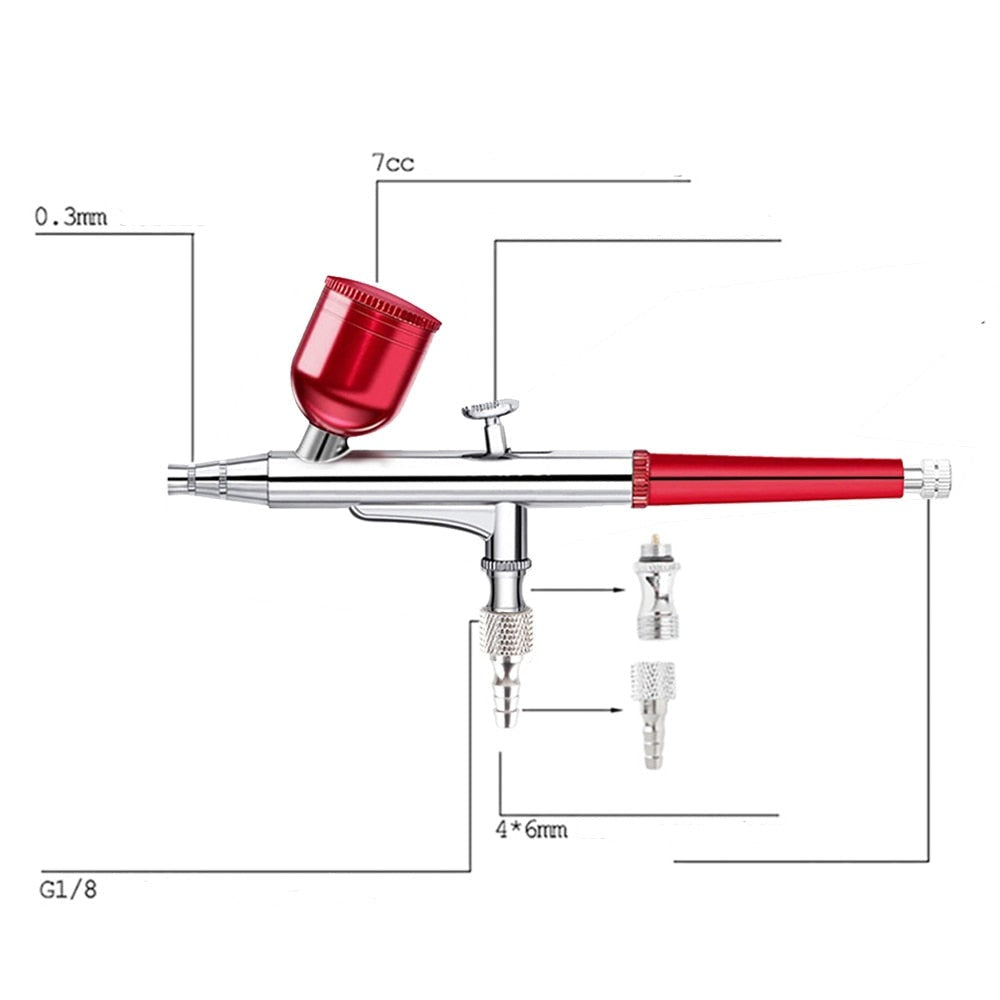 Airbrushkit med flera färger och tillbehör, idealiskt för tårtdekorering