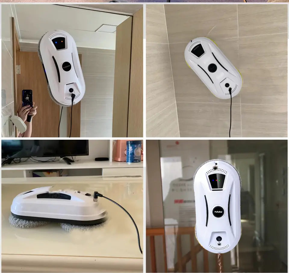 Kraftfull fönstertvättrobot med sugfunktion för stabil och automatisk fönsterrengöring.