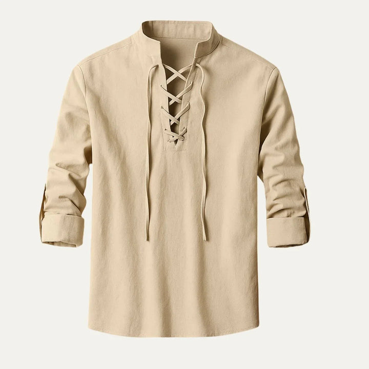 Bekväm herrtröja med dragsko, stilren design för avslappnad komfort under vår och sommar.