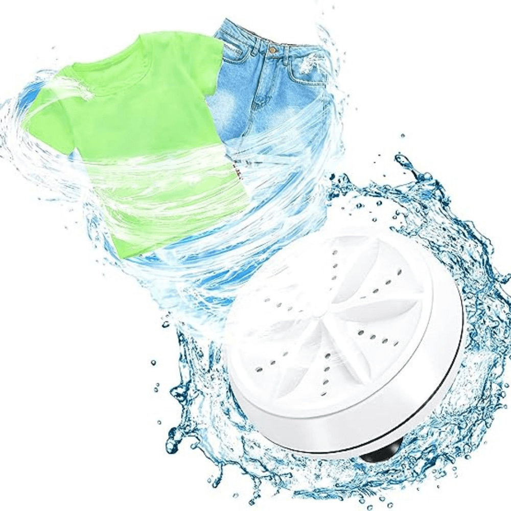 Kompakt bärbar minitvättmaskin, perfekt för resan eller studentlivet. Effektiv fläckborttagning & hygien.