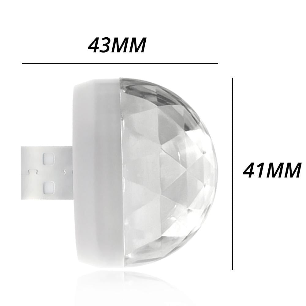Bärbar USB-diskolampa med musikaktiverade RGB-ljus. Perfekt festlampa och stämningshöjare för varje party.