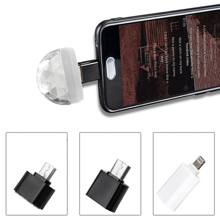 Lättanvänd USB-lampa med roterande RGB-diskoljus, ger livfulla ljuseffekter för alla festligheter.