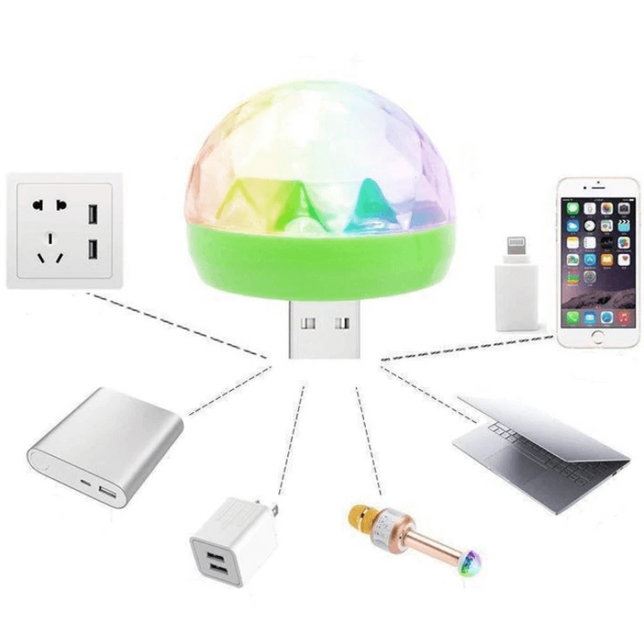 Kul presenttips! Bärbar USB-diskolampa med festliga ljus, perfekt för att sätta guldkant på små och stora tillfällen.
