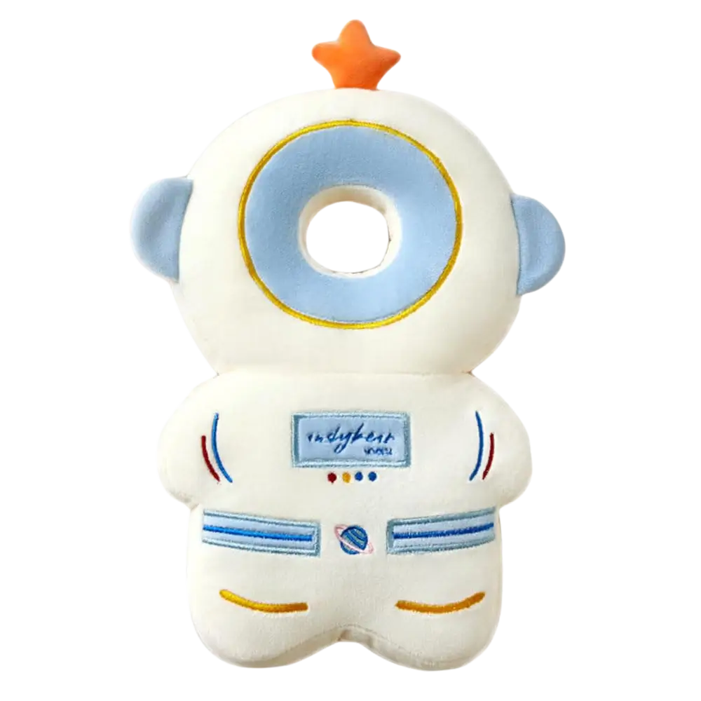 Ergonomisk huvudskyddsryggsäck för baby, mjukt material som skyddar mot stötar vid fall.