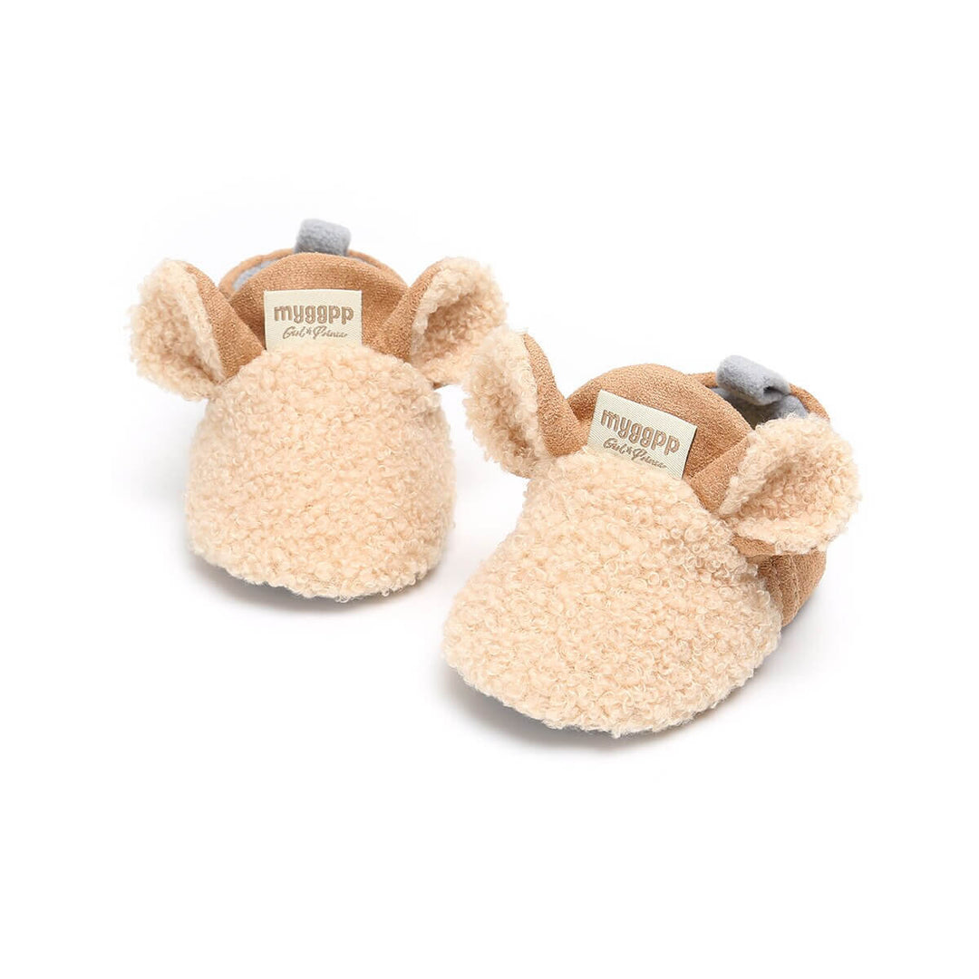 Babyskor lammdesign med halkfria prickar på sulan, för extra grepp och säkerhet
