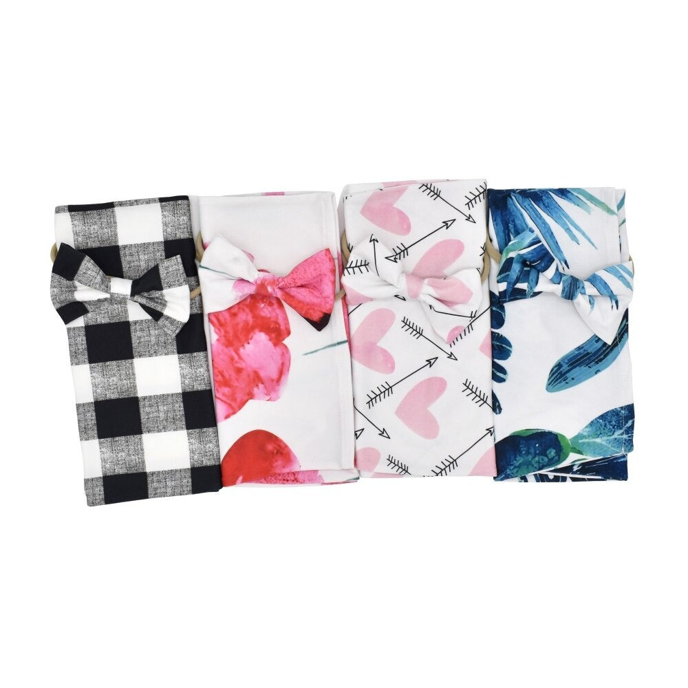 Vitt babyswaddleset med huvudband, perfekt för nyfödda och spädbarn