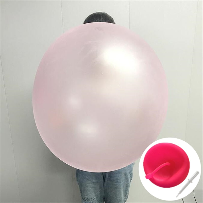 Närbild på textur av uppblåsbar bubbelboll, slitstark barnleksak för utomhusbruk, fest