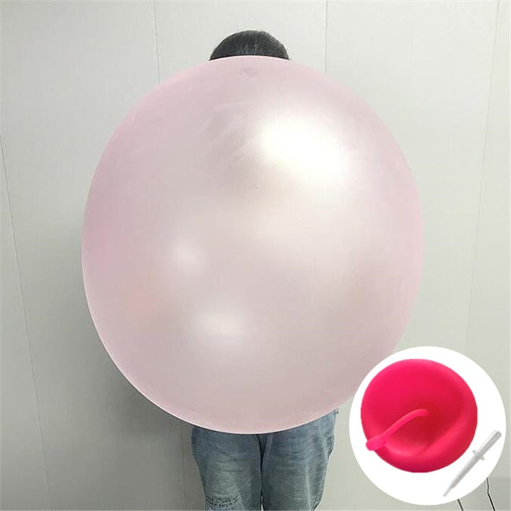 Närbild på textur av uppblåsbar bubbelboll, slitstark barnleksak för utomhusbruk, fest