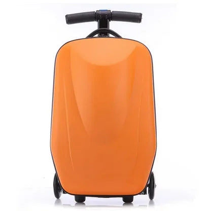 Barnresväska med scooter för smidig kabinförvaring. Perfekt för spännande flygplatsäventyr.