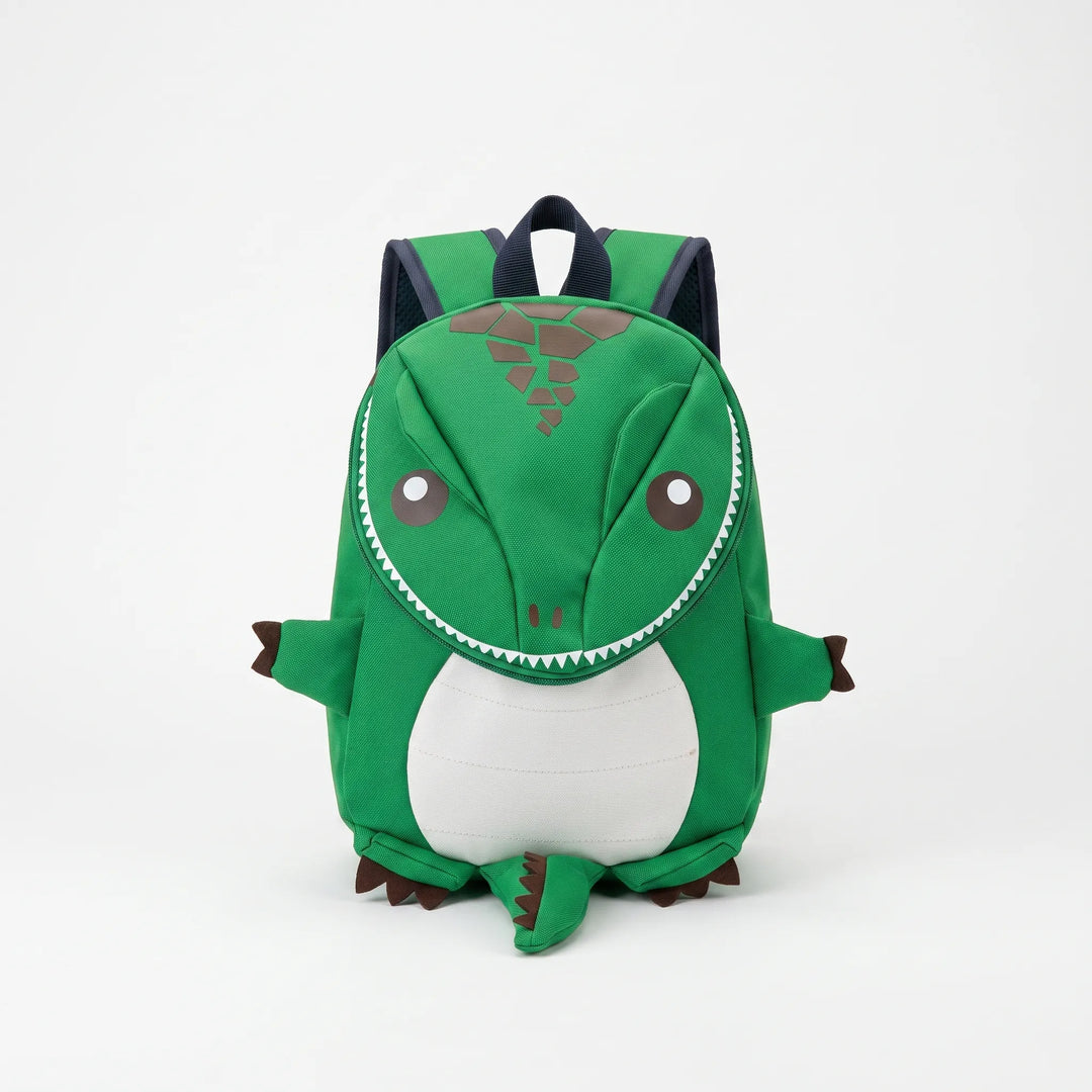 Färgglad barnryggsäck med coolt 3D-dinosaurie-motiv. Idealisk skolväska med djur för barn.