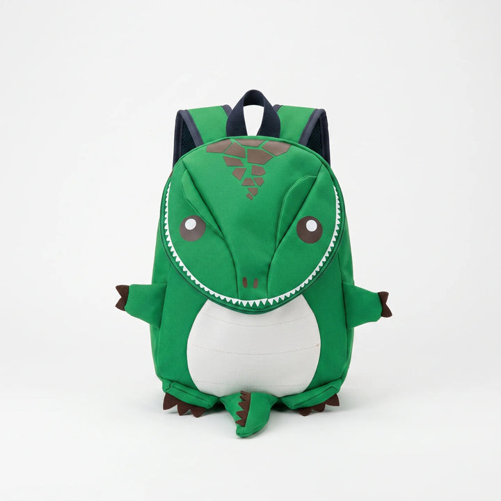 Färgglad barnryggsäck med coolt 3D-dinosaurie-motiv. Idealisk skolväska med djur för barn.