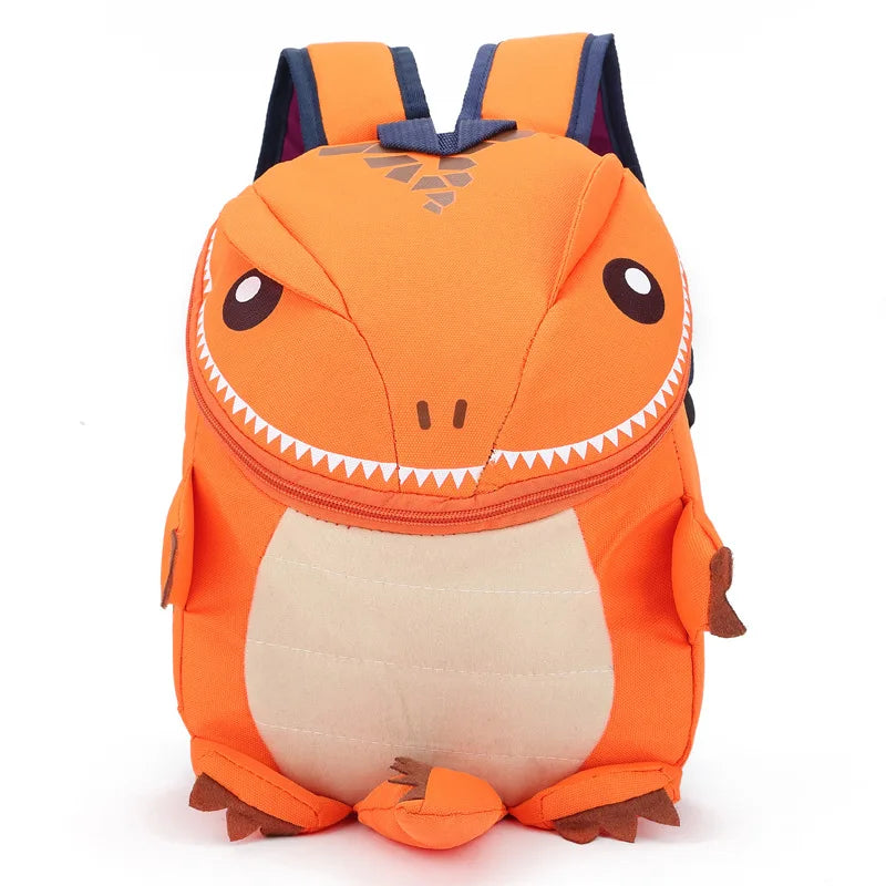 Lekfull barnryggsäck med trendigt 3D-dinosaurie-djurmotiv. En favorit skolväska för barn.