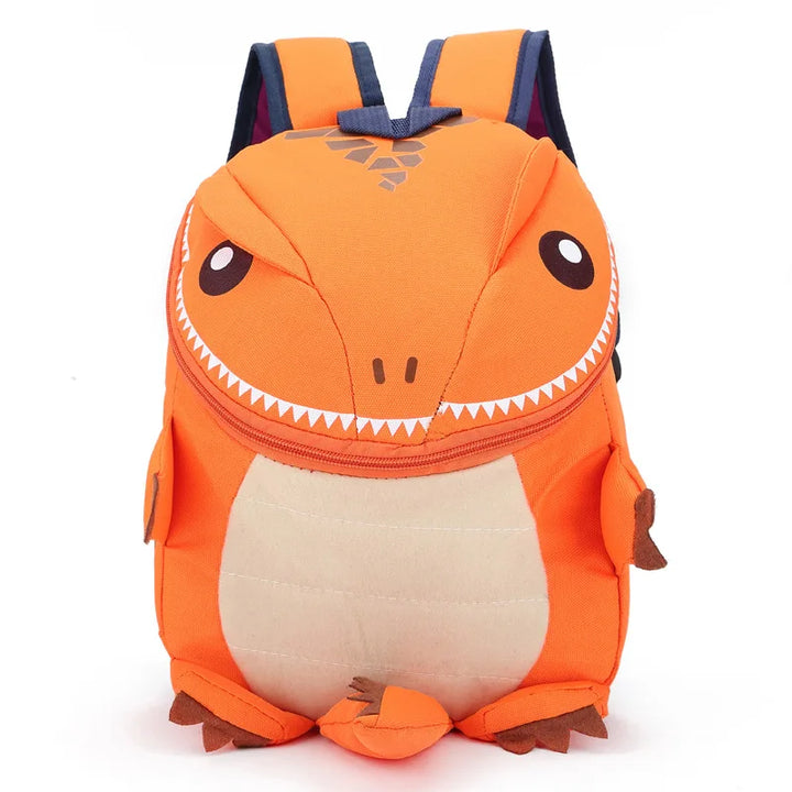 Lekfull barnryggsäck med trendigt 3D-dinosaurie-djurmotiv. En favorit skolväska för barn.