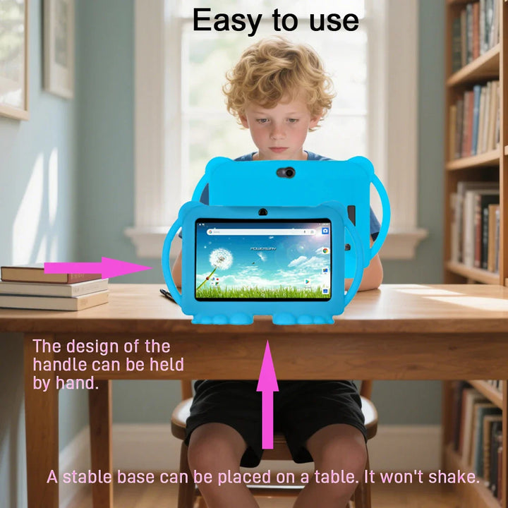 Perfekt present: Barns 7-tums Android 12-tablet. Främjar lärande och kreativitet på ett säkert sätt.