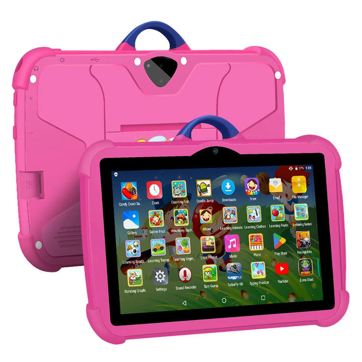 Barnsurfplatta 7 tum med Android OS, Quad Core processor, 64GB lagring. Perfekt för barn och utbildning.