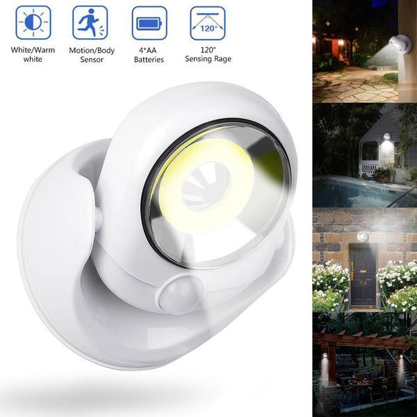 Justerbar, trådlös LED-lampa med rörelsesensor. Rikta ljuset exakt där det behövs för smart belysning.