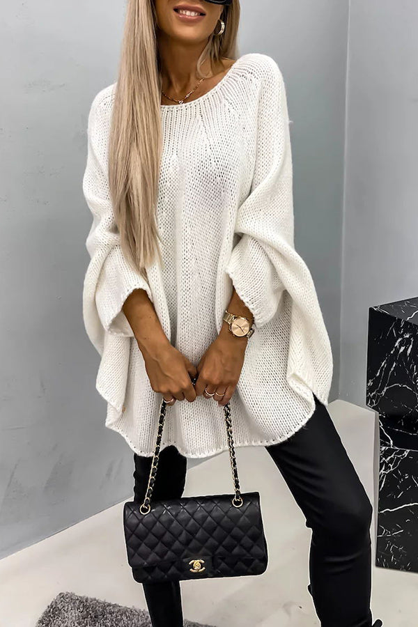Elegant långärmad damtröja med rund hals. Mjuk stickad kvalitet, perfekt för bekvämt höstmode & klassisk stil.