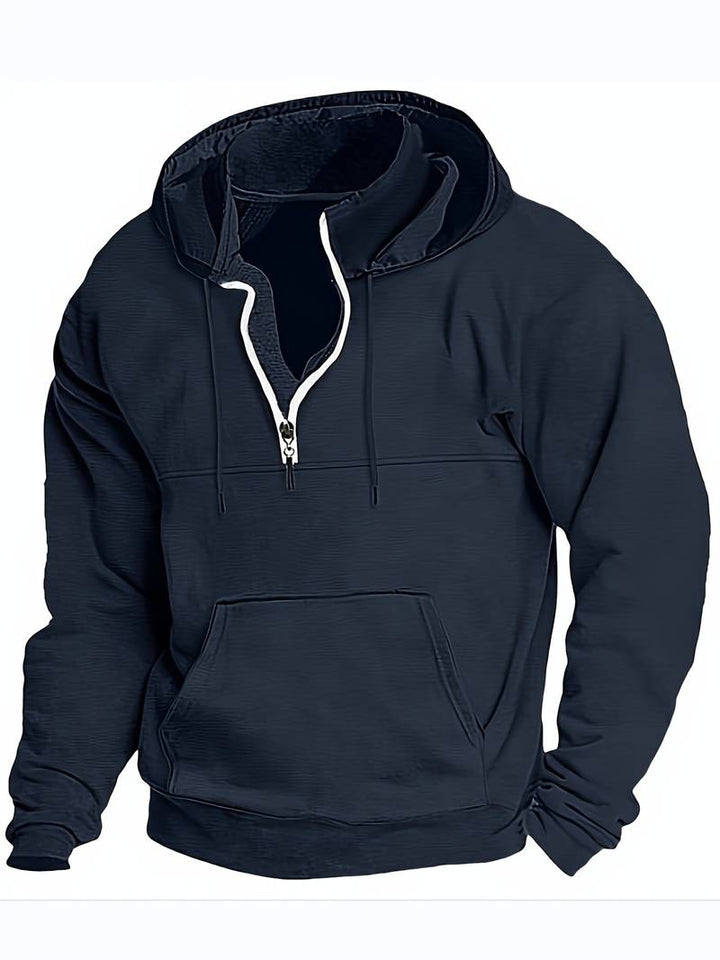 Avslappnad herrhoodie, idealisk för fritid och modern vardagsstil. Mångsidig bekväm överdel.