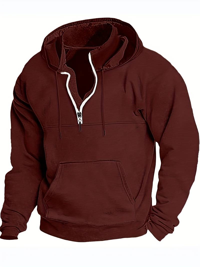 Närbild på mjukt tyg i en bekväm herrhoodie, perfekt för vardagsstil, fritid och höst.