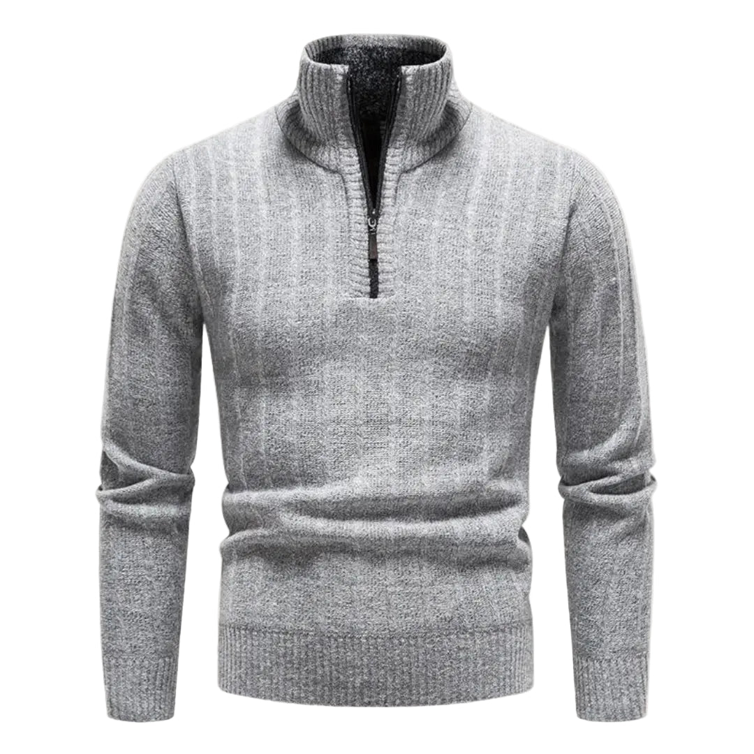 Bekväm herrkvartströja med dragkedja, perfekt för vardag och casual stil.