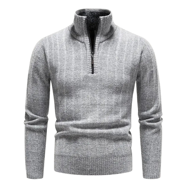 Bekväm herrkvartströja med dragkedja, perfekt för vardag och casual stil.