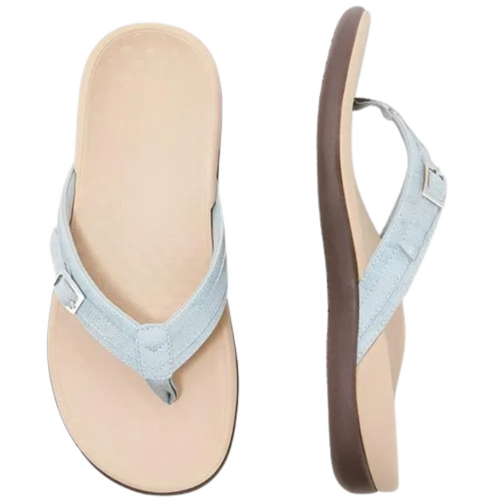 Bekväma dam flip-flops för sommar, sol och strand. Stilrena och lätta strandsandaler för kvinnor.