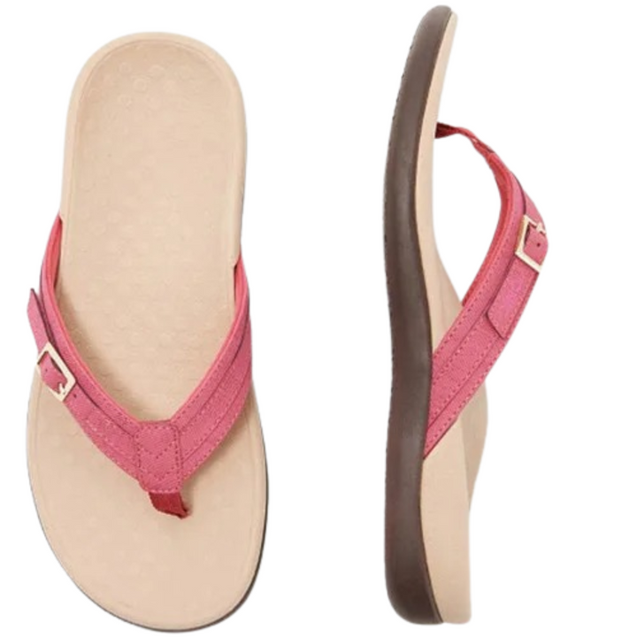 Enkla men eleganta dam flip-flops, bekväma sommarsandaler för dagligt bruk. Platta och stilrena.